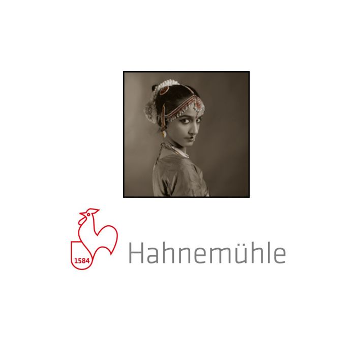 Logo Hahnemühle Fine Art 1584 avec le portrait d'une indienne