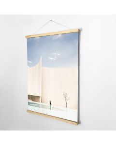 Kakémono porte affiche bois personnalisé imprimé avec une photo d'architecture