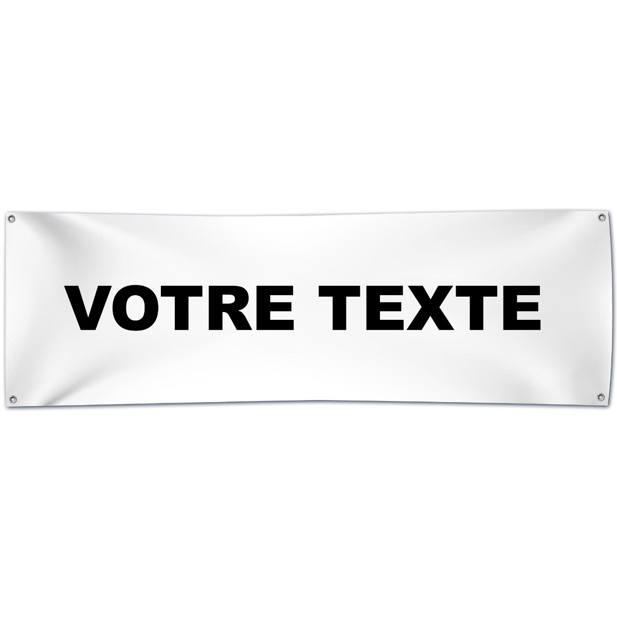 Une banderole publicitaire standard 100x300 cm imprimée sur bâche éco premium 510g et sur laquelle on peut lire votre texte